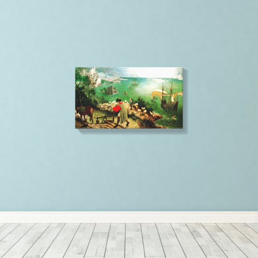 Pieter Bruegel Landschap met Herfst Icarus Canvas Afdruk (Insitu (Houten vloer))