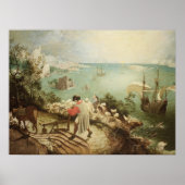Pieter Bruegel Landschap met Herfst Icarus Poster (Voorkant)