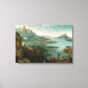 Pieter Bruegel - Landschap met vlucht naar Egypte Canvas Afdruk
