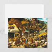 Pieter Bruegel Netherlandish Proverbs Briefkaart (Voorkant / Achterkant)