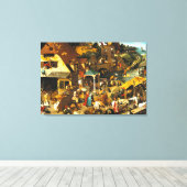 Pieter Bruegel Netherlandish Proverbs Canvas Afdruk (Insitu (Houten vloer))