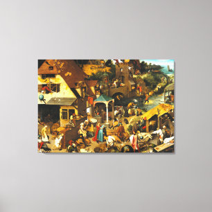 Pieter Bruegel Netherlandish Proverbs Canvas Afdruk