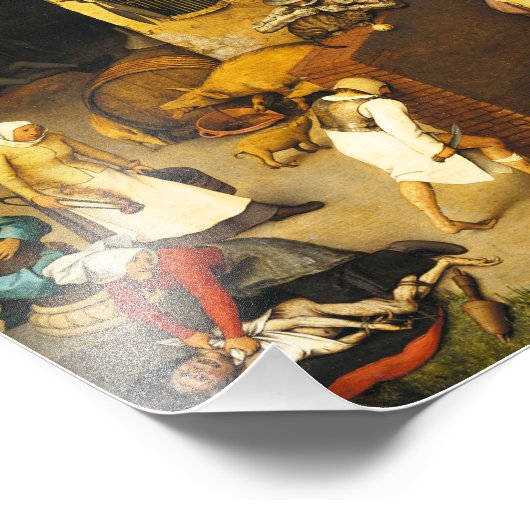 Pieter Bruegel Netherlandish Proverbs Foto Afdruk (Hoek)