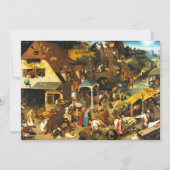 Pieter Bruegel Netherlandish Proverbs Invitations Kaart (Voorkant)