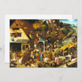 Pieter Bruegel Netherlandish Proverbs Invitations Kaart (Voorkant / Achterkant)
