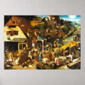 Pieter Bruegel Netherlandish Proverbs Poster (Voorkant)
