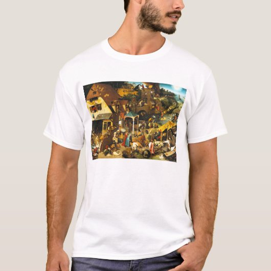 Pieter Bruegel Netherlandish Proverbs T-shirt (Voorkant)