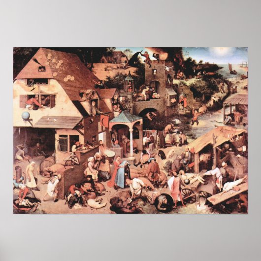 Pieter Bruegel-The Dutch proverbs Poster (Voorkant)