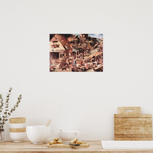 Pieter Bruegel-The Dutch proverbs Poster (Keuken)