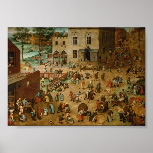 Pieter Bruegel the Elder  Children s Games 1560 Poster (Voorkant)
