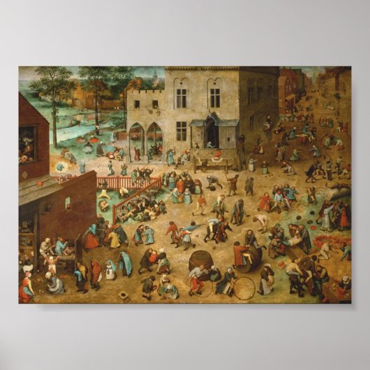 Pieter Bruegel The Elder  Children’s Games  Poster (Voorkant)