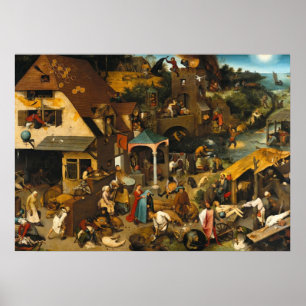 Pieter Bruegel the Elder- Netherlandish Proverbs Poster