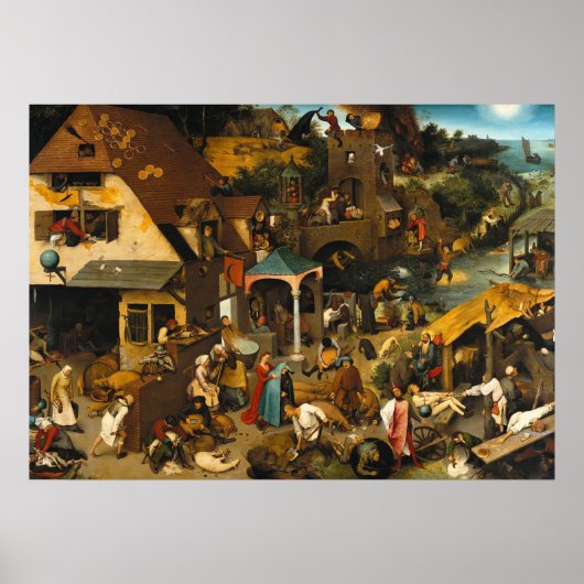 Pieter Bruegel the Elder- Netherlandish Proverbs Poster (Voorkant)