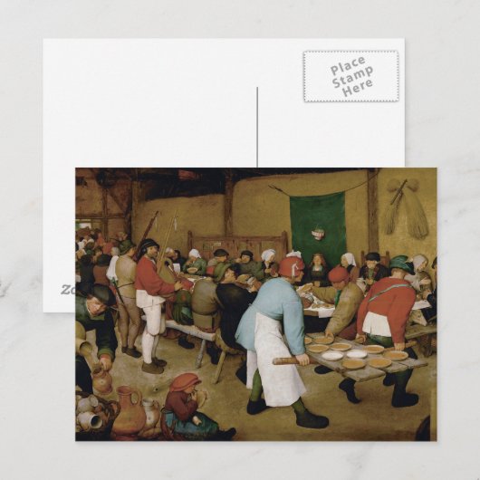 Pieter Bruegel the Elder - Peasant Wedding Briefkaart (Voorkant / Achterkant)