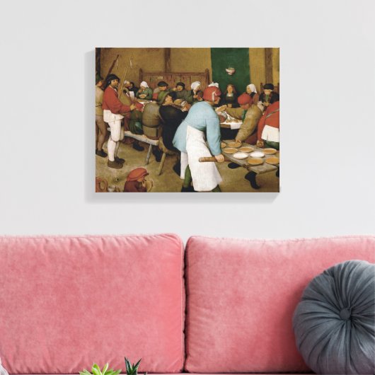 Pieter Bruegel the Elder - Peasant Wedding Canvas Afdruk (Insitu (Woonkamer))