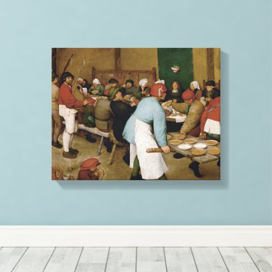 Pieter Bruegel the Elder - Peasant Wedding Canvas Afdruk (Insitu (Houten vloer))