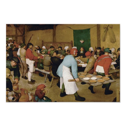 Pieter Bruegel the Elder - Peasant Wedding Foto Afdruk (Voorkant)