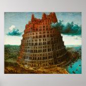 PIETER BRUEGEL - The little tower of Babel 1563 Poster (Voorkant)