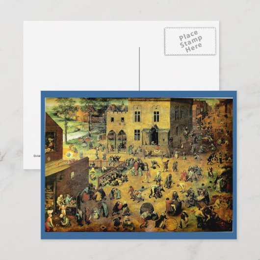 Pieter Bruegel's "Kinderspelen" - 1560 Briefkaart (Voorkant / Achterkant)