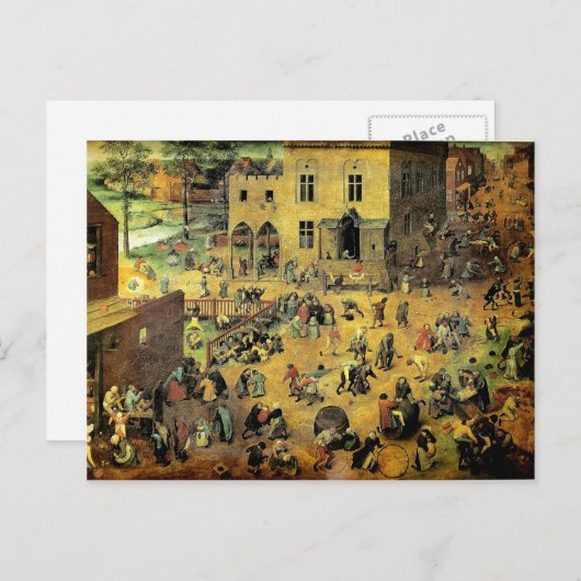 Pieter Bruegel's "Kinderspelen" - 1560 Briefkaart (Voorkant / Achterkant)