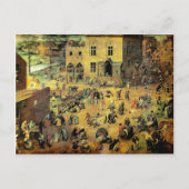 Pieter Bruegel's "Kinderspelen" - 1560 Briefkaart (Voorkant)