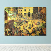 Pieter Bruegel's "Kinderspelen" - 1560 Canvas Afdruk (Insitu (Houten vloer))