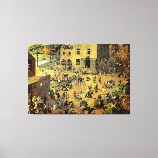 Pieter Bruegel's "Kinderspelen" - 1560 Canvas Afdruk (Voorkant)