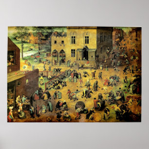 Pieter Bruegel's "Kinderspelen" - 1560 Poster