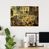 Pieter Bruegel's "Kinderspelen" - 1560 Poster (Thuiskantoor)