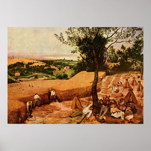 Pieter Bruegel's The Harvesters (1565) Poster (Voorkant)