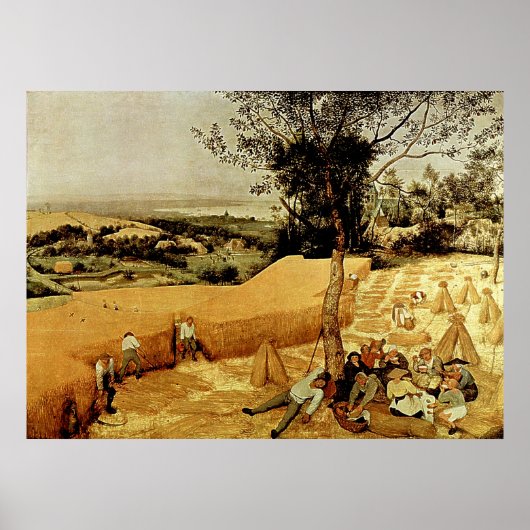 Pieter Bruegel's The Harvesters (1565) Poster (Voorkant)