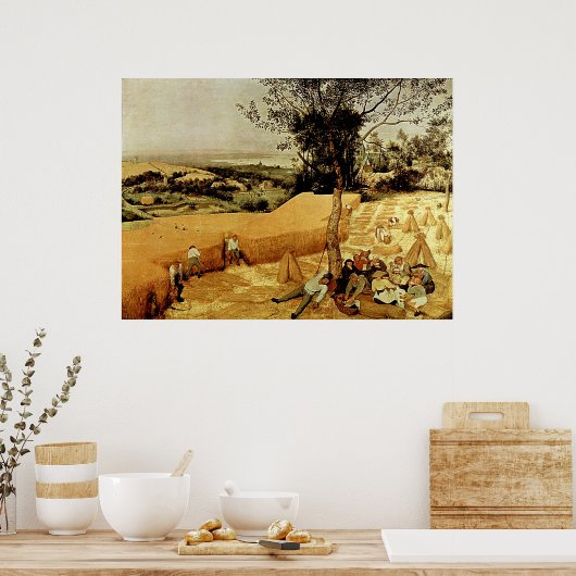 Pieter Bruegel's The Harvesters (1565) Poster (Keuken)