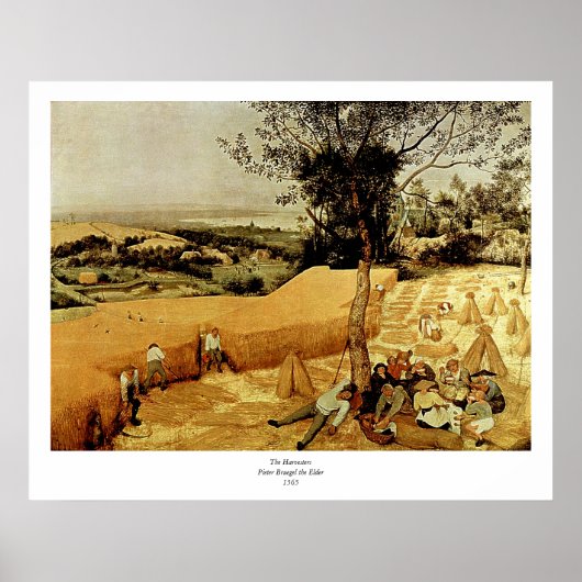 Pieter Bruegel's The Harvesters (1565) Poster (Voorkant)
