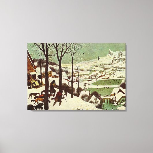 Pieter Bruegel's The Hunters in the Snow - 1565 Canvas Afdruk (Voorkant)