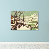 Pieter Bruegel's The Hunters in the Snow - 1565 Canvas Afdruk (Insitu (Houten vloer))