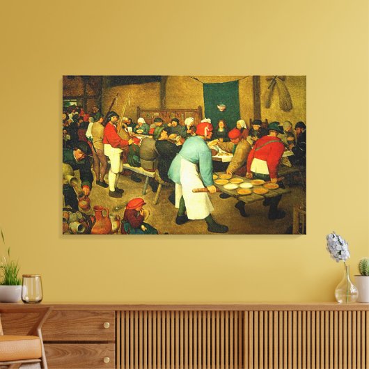 Pieter Bruegel's The Peasant Wedding (1568) Canvas Afdruk (Insitu (Woonkamer))