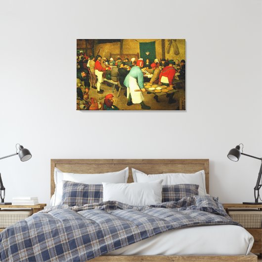 Pieter Bruegel's The Peasant Wedding (1568) Canvas Afdruk (Insitu (Slaapkamer))