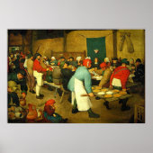Pieter Bruegel's The Peasant Wedding (1568) Poster (Voorkant)