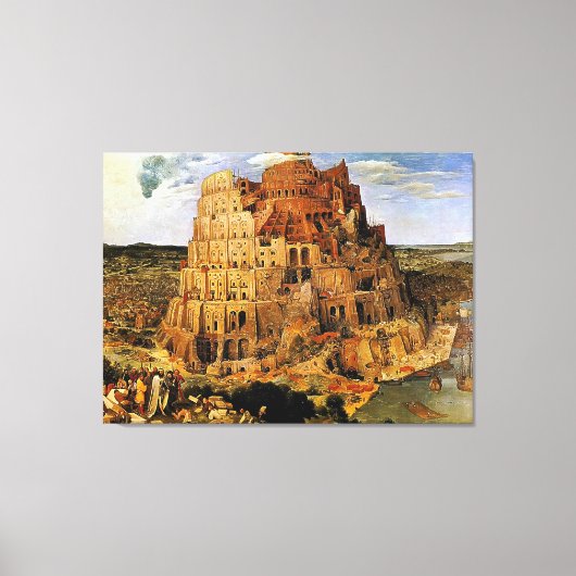 Pieter Bruegel's "The Tower of Babel" (circa 1563) Canvas Afdruk (Voorkant)