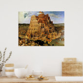Pieter Bruegel's "The Tower of Babel" (circa 1563) Poster (Keuken)