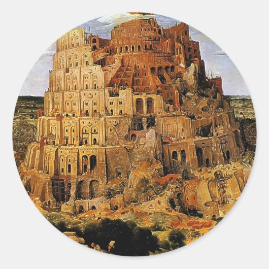 Pieter Bruegel's "The Tower of Babel" (circa 1563) Ronde Sticker (Voorkant)