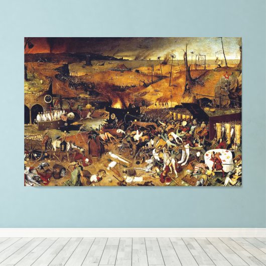 Pieter Bruegel's The Triumph of Death (1562) Canvas Afdruk (Insitu (Houten vloer))