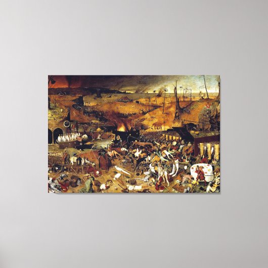 Pieter Bruegel's The Triumph of Death (1562) Canvas Afdruk (Voorkant)