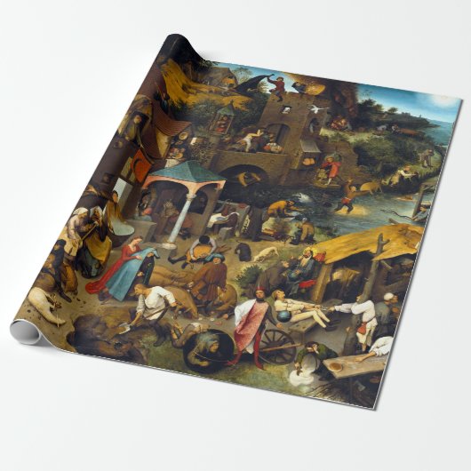 Pieter Brueghel Netherlandish Proverbs Cadeaupapier (Uitgerold)