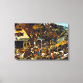 Pieter Brueghel Netherlandish Proverbs Canvas Afdruk (Voorkant)