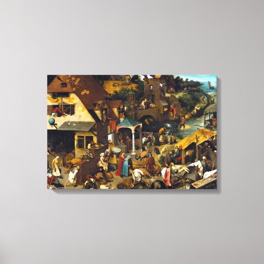 Pieter Brueghel Netherlandish Proverbs Canvas Afdruk (Voorkant)