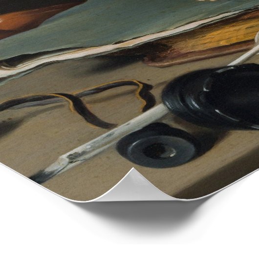 Pieter Claesz: Nog steeds leven met een schedel Poster (Hoek)