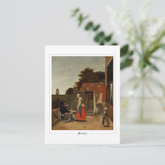 Pieter de Hooch #112 - Kunstmatig Briefkaart (Staand voorkant)
