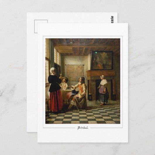 Pieter de Hooch #118 - Kunst Briefkaart (Voorkant / Achterkant)