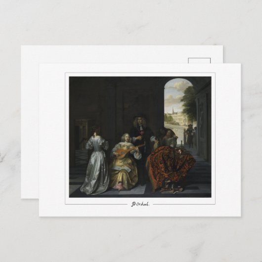 Pieter de Hooch #74 - Kunst Briefkaart (Voorkant / Achterkant)
